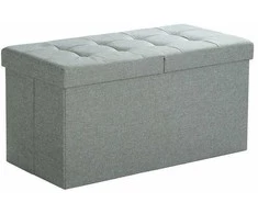 Songmics Sandėliavimo suoliukas, 76x38x38 cm, pilka