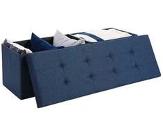 Songmics Saugojimo pufas su suoliuku 110x38x38 cm Indigo MDF