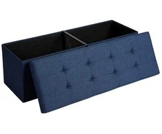Songmics Saugojimo pufas su suoliuku 110x38x38 cm Indigo MDF