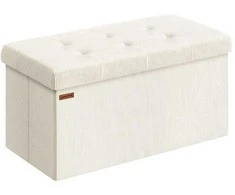 Songmics Pufas, 38x76x38 cm, kreminis