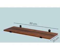 Songmics Sieninė lentyna 60x20x7 cm ruda, MDF