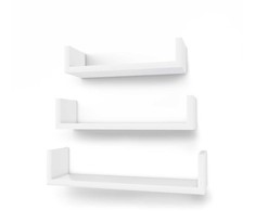 Songmics Sieninių lentynų komplektas, 40x10x9 cm, balta