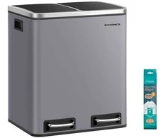 Songmics Šiukšliadėžė 2 x 15 l