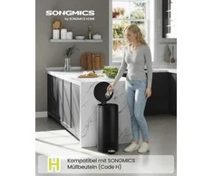Songmics Šiukšlių dėžė 30L Plienas Juoda