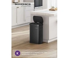 Songmics Automatinė šiukšliadėžė su sensoriumi ir soft-close dangčiu, 50 L