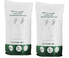 Songmics Šiukšlių maišai su raišteliu, balti