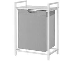 Songmics Skalbinių dėžė su lentyna 65 L plieno ir MDF