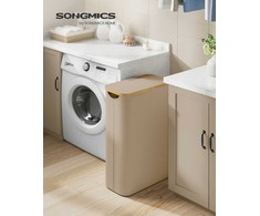 Songmics Skalbinių krepšys 42x22,5x70,5 cm Rudas Oksfordo audinys
