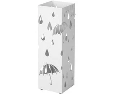 Songmics Skėčių stovas 15,5x15,5x49 cm Baltas metalas