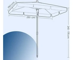Songmics Lauko skėtis 230 × 150 cm