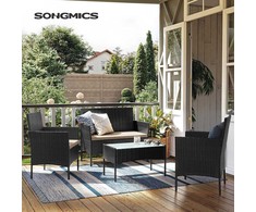 Lauko baldų komplektas Songmics Sodo baldų komplektas, 58x49x85 cm, juoda