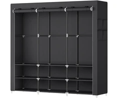 Songmics Spinta 45x127x176 cm Juoda Audinys