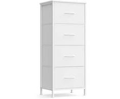 Songmics Stalčių laikymo spintelė 39.6x30x95.2 cm balta medžiaga