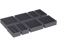 Songmics Stalčių organizatorių rinkinys 32x32x10 cm Pilka medžiaga