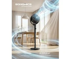 Songmics Stalinis ventiliatorius 111.7x35.4x23.8 cm juodas plastikas plienas