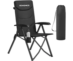 Songmics Kempingo kėdė juoda