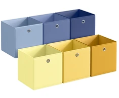 Songmics Saugojimo kubai 6 vnt. rinkinys sulankstomi 30 x 30 x 30 cm spalvingi audiniai