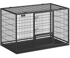 Songmics Feandrea Stiprus šunų narvas 139 x 79 x 87 cm rašalas juodas