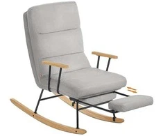 Songmics Reguliuojamas supamasis krėslas su kaučiuko medienos kojelėmis