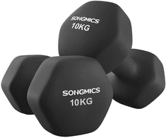 SONGMICS šešiakampis hantelių rinkinys su neopreno danga