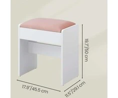 Songmics Kosmetinė taburetė iš aksomo 28,6x45x49,5 cm
