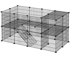 Songmics Gyvūnų aptvaras, 143x71x73 cm, Juodas