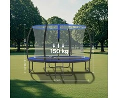 Songmics Batutas 366 cm d, sodo batutas su apsauginiu tinklu, 180 cm aukščio lenkti stulpai