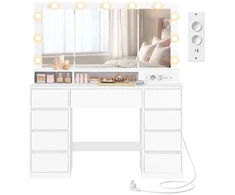 Songmics Kosmetinis staliukas su veidrodžiu 40 x 107 x 144 cm