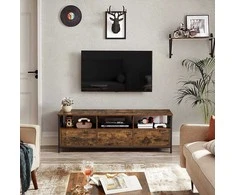 Songmics TV staliukas 147x40x50 cm Rudos ir Juodos Spalvos Plienas