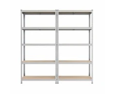 Sandėliavimo lentynos SONGMICS 2 vnt. 200 x 100 x 50 cm sidabrinės