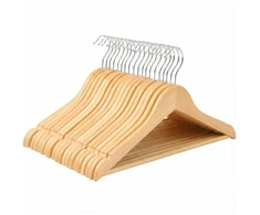 Songmics Vaikiškos drabužių pakabos, 32x1,2x19 cm, natūralios, medinės