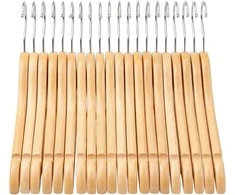 Songmics Vaikiškos drabužių pakabos, 32x1,2x19 cm, natūralios, medinės