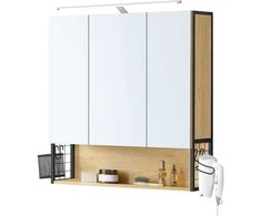 Songmics Vonios spintelė su LED apšvietimu 14,5 x 70 x 70 cm