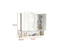 Songmics Vonios kambario spintelė su LED apšvietimu 14,6 x 70 cm