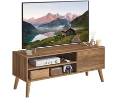 Songmics TV staliukas televizoriams iki 55 col., šiltai rudas, 120 × 40 × 49 cm