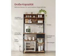 Songmics Virtuvės lentyna 100x40x180,8 cm Ruda Saugykla