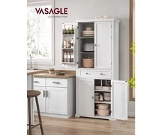 Songmics Virtuvės sandėliavimo spintelė 76x40x182 cm Balta MDF