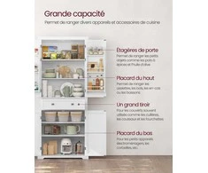 Songmics Virtuvės sandėliavimo spintelė 76x40x182 cm Balta MDF