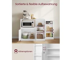 Songmics Virtuvės spintelė 53x35x40 cm Balta medžio drožlių plokštė