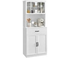 Songmics Virtuvės spintelė 73x41.5x179.8 cm Balta Saugykla