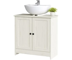 Songmics Vonios kambario praustuvo spintelė 30x60x61,2 cm balta mediena