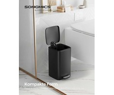 Songmics Vonios šiukšliadėžė, 19.5x24x33.5 cm, juoda