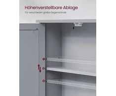 Songmics Vonios spintelė 13x56.5x58.5 cm Pilka Veidrodis Sieninė