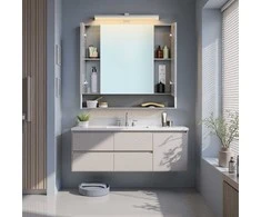 Songmics Vonios spintelė su lizdais ir 3 durimis