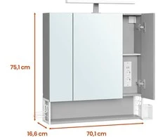 Songmics Vonios spintelė su lizdais ir 3 durimis