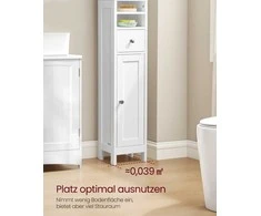 Songmics Vonios spintelė 19,5x21,4x180 cm Balta MDF