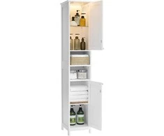 Songmics Vonios spintelė 30x30x170 cm Balta MDF