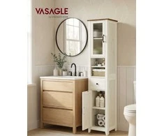 Songmics Vonios spintelė 33x31.5x171 cm Ruda saugojimo