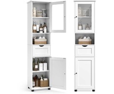 Songmics Vonios spintelė 40x30x165 cm Balta Saugykla