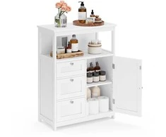 Songmics Vonios spintelė 60x30x80 cm Balta Saugykla